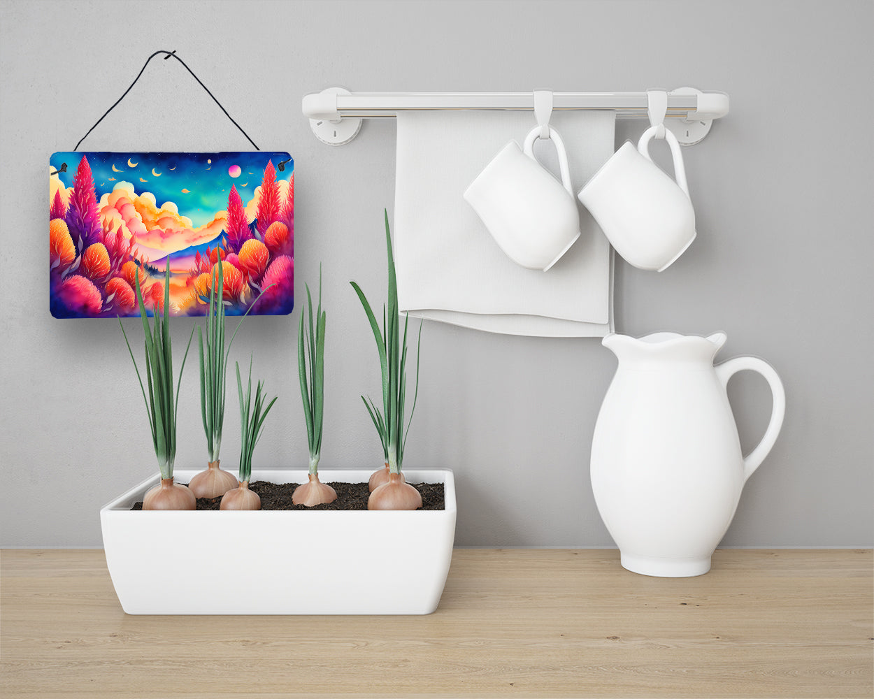 Celosia in Color Wall or Door Hanging Prints Aluminum Metal Sign Kitchen Wall Bar Bathroom Plaque Home Decor, 8HX12W, Multicolor