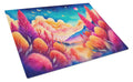 Celosia in Color Cutting Board Tempered Glass Kitchen Cutting Surface, Heat Resistant Chopping, Non-Slip Feet, Food Prep & Serving
