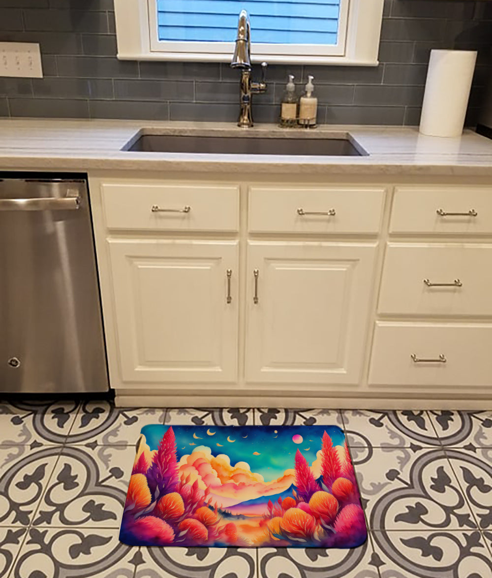 Celosia in Color Memory Foam Kitchen Mat Machine Washable Anti-Fatigue Cushion Comfort Bath or Kitchen Rug