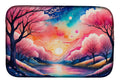 Cherry Blossom in Color Dish Drying Mat Absorbent Dish Drying Mat Pad for Kitchen Counter Dish Drainer Mat for Countertop, 14 x 21", Multicolor