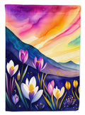Crocus in Color House Flag 28x40 Porch Sleeve Pole Decorative Outside Yard Banner Artwork Wall Hanging, Polyester