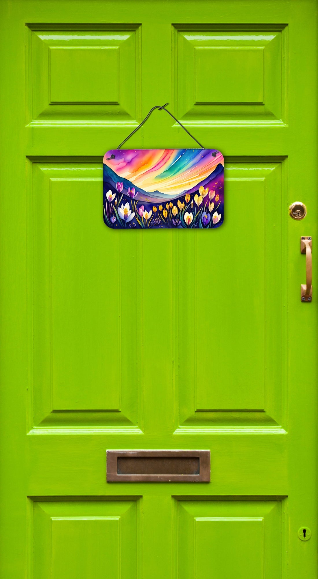 Crocus in Color Wall or Door Hanging Prints Aluminum Metal Sign Kitchen Wall Bar Bathroom Plaque Home Decor, 8HX12W, Multicolor