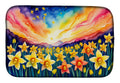 Daffodils in Color Dish Drying Mat Absorbent Dish Drying Mat Pad for Kitchen Counter Dish Drainer Mat for Countertop, 14 x 21", Multicolor