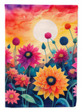 Dahlias in Color House Flag 28x40 Porch Sleeve Pole Decorative Outside Yard Banner Artwork Wall Hanging, Polyester