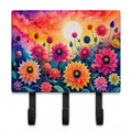 Dahlias in Color Leash or Key Holder Wall Hooks, Coat Rack Wall Mount, for Hanging Keys, Towels, Aprons, Leashes