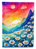 Daisies in Color House Flag 28x40 Porch Sleeve Pole Decorative Outside Yard Banner Artwork Wall Hanging, Polyester
