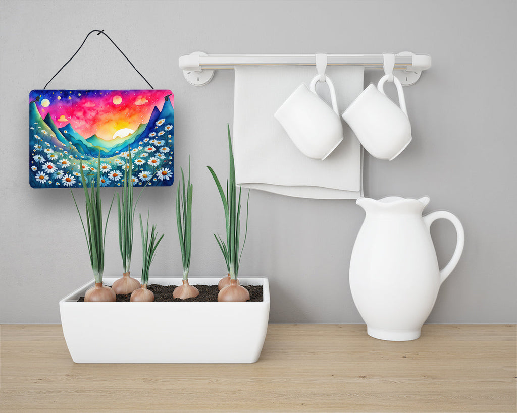 Daisies in Color Wall or Door Hanging Prints Aluminum Metal Sign Kitchen Wall Bar Bathroom Plaque Home Decor, 8HX12W, Multicolor