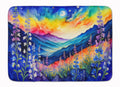 Delphinium in Color Memory Foam Kitchen Mat Machine Washable Anti-Fatigue Cushion Comfort Bath or Kitchen Rug