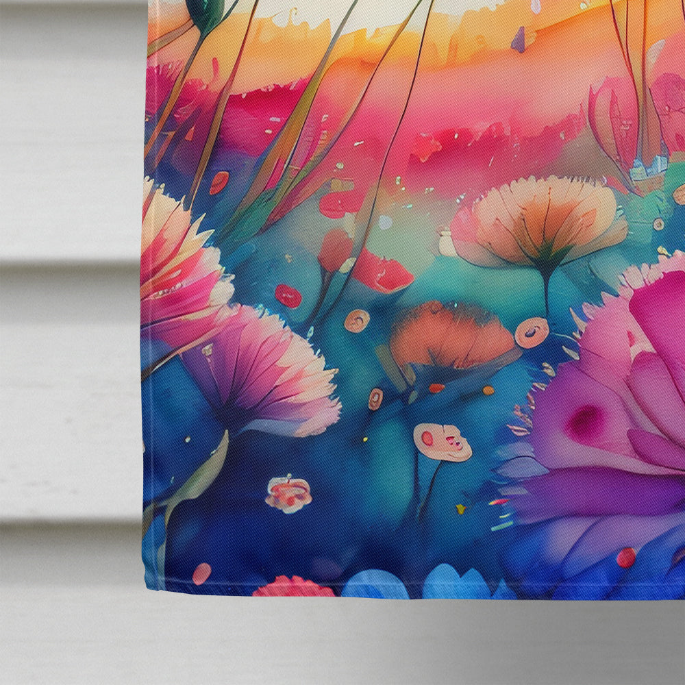 Dianthus in Color House Flag 28x40 Porch Sleeve Pole Decorative Outside Yard Banner Artwork Wall Hanging, Polyester
