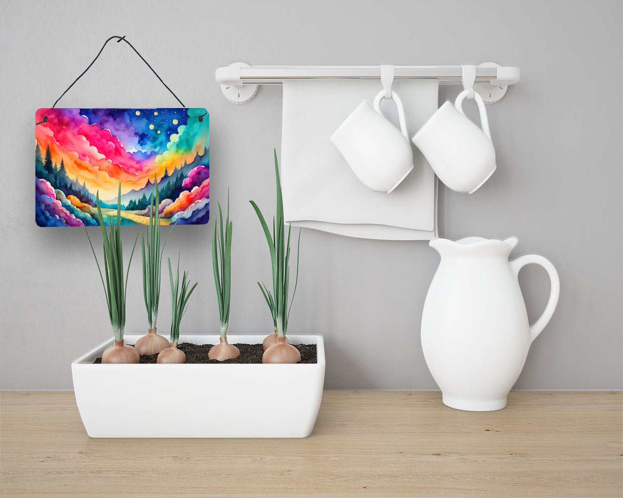 Dusty Miller in Color Wall or Door Hanging Prints Aluminum Metal Sign Kitchen Wall Bar Bathroom Plaque Home Decor, 8HX12W, Multicolor