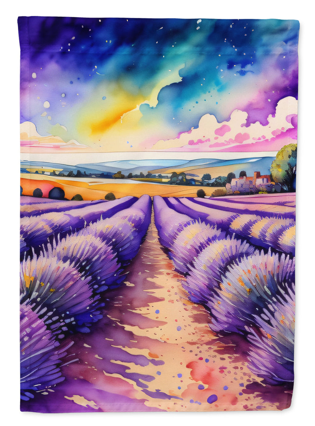 English Lavender in Color House Flag 28x40 Porch Sleeve Pole Decorative Outside Yard Banner Artwork Wall Hanging, Polyester