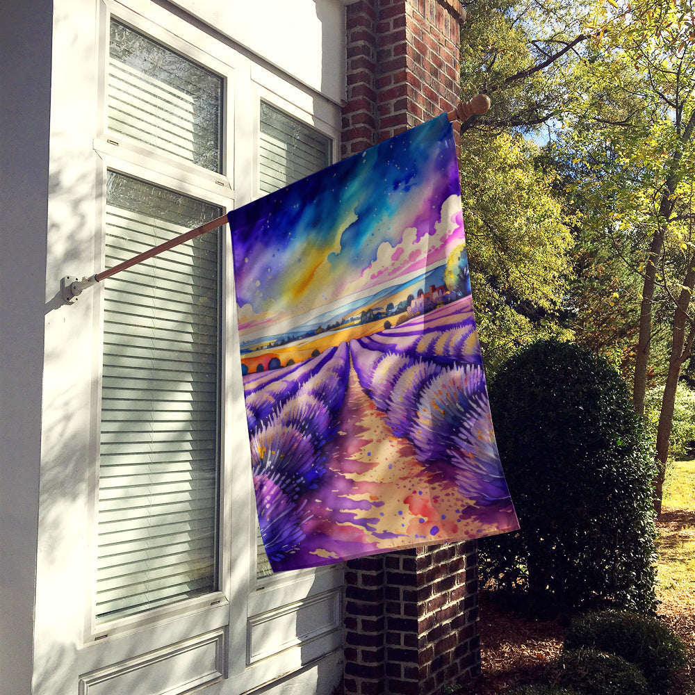 English Lavender in Color House Flag 28x40 Porch Sleeve Pole Decorative Outside Yard Banner Artwork Wall Hanging, Polyester