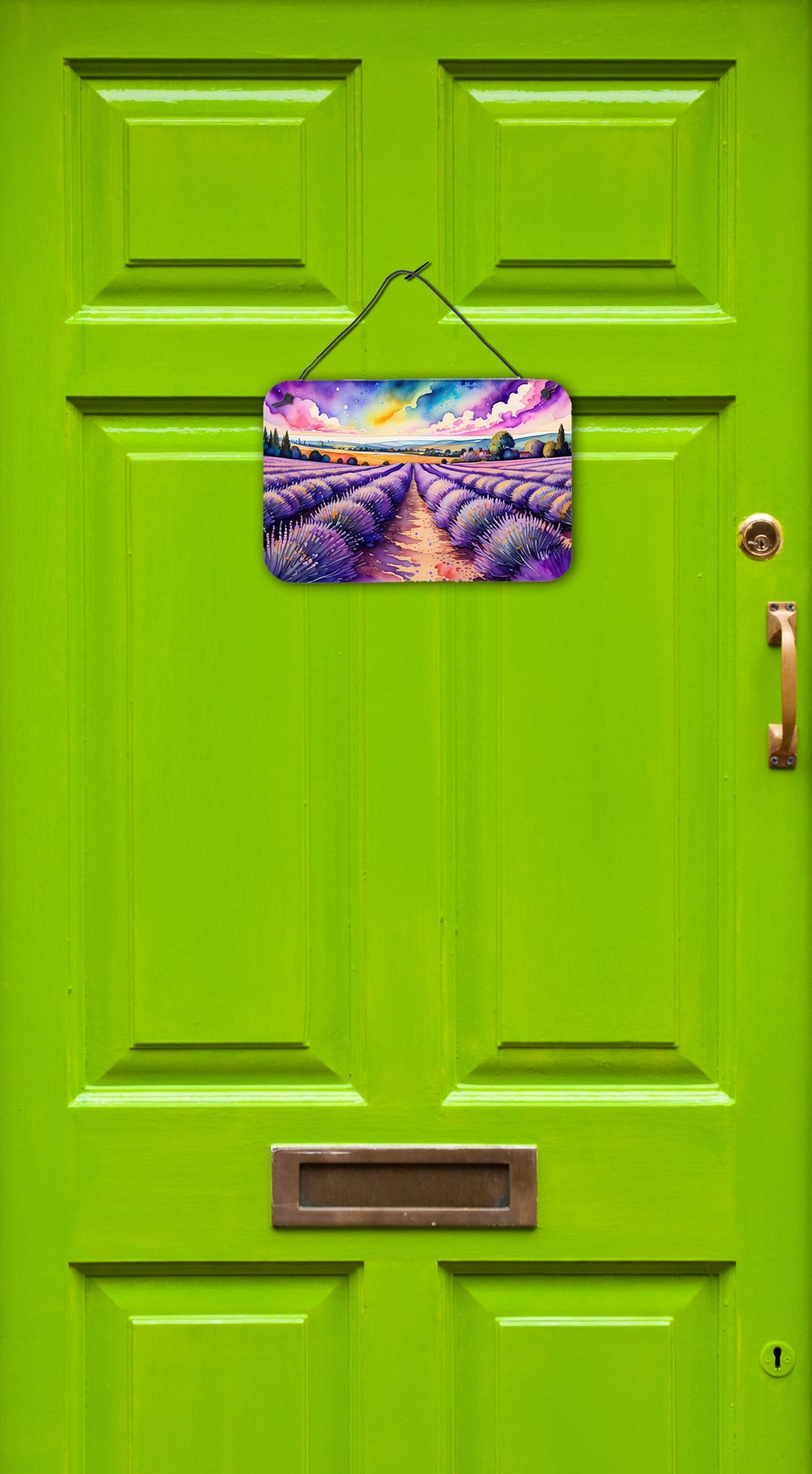 English Lavender in Color Wall or Door Hanging Prints Aluminum Metal Sign Kitchen Wall Bar Bathroom Plaque Home Decor, 8HX12W, Multicolor