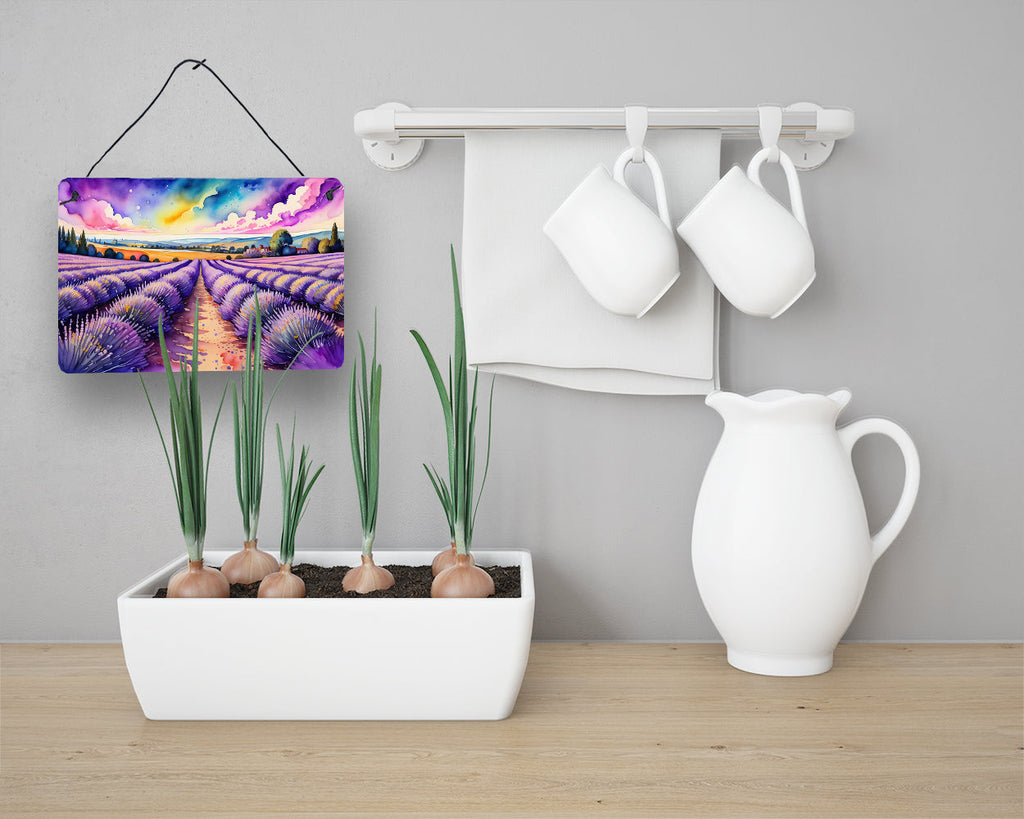 English Lavender in Color Wall or Door Hanging Prints Aluminum Metal Sign Kitchen Wall Bar Bathroom Plaque Home Decor, 8HX12W, Multicolor