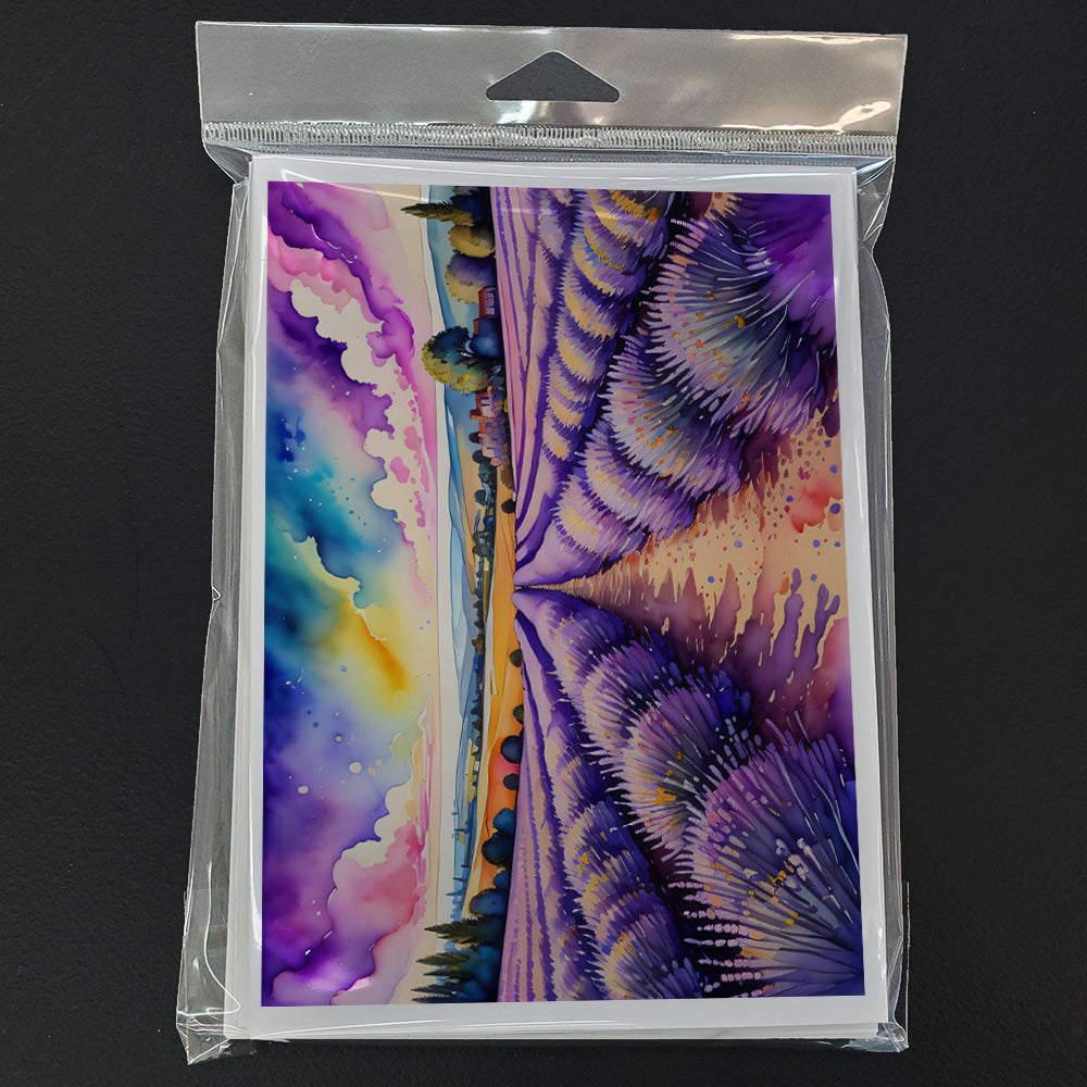 English Lavender in Color Greeting Cards Pack of 8 Blank Cards with Envelopes Whimsical A7 Size 5x7