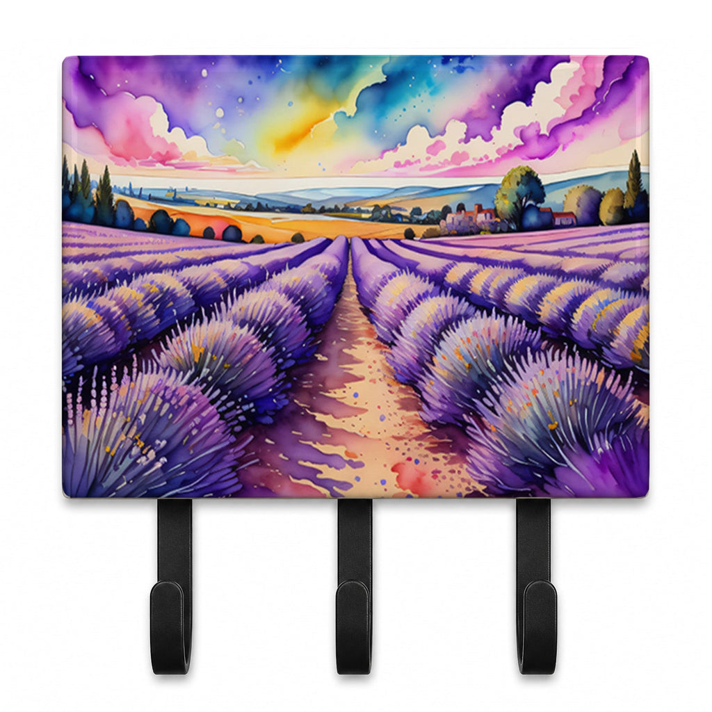 English Lavender in Color Leash or Key Holder Wall Hooks, Coat Rack Wall Mount, for Hanging Keys, Towels, Aprons, Leashes