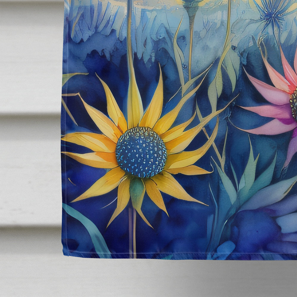 Eryngium in Color House Flag 28x40 Porch Sleeve Pole Decorative Outside Yard Banner Artwork Wall Hanging, Polyester