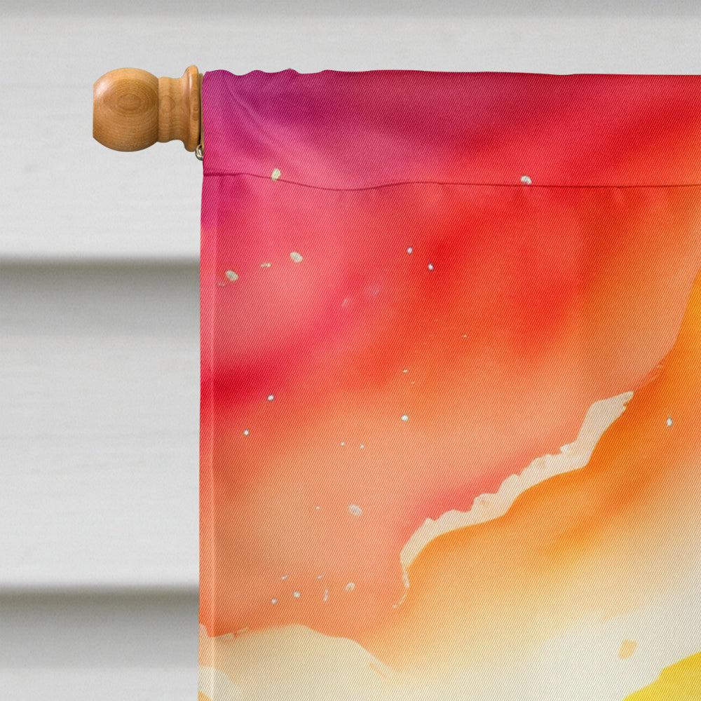 Freesia in Color House Flag 28x40 Porch Sleeve Pole Decorative Outside Yard Banner Artwork Wall Hanging, Polyester
