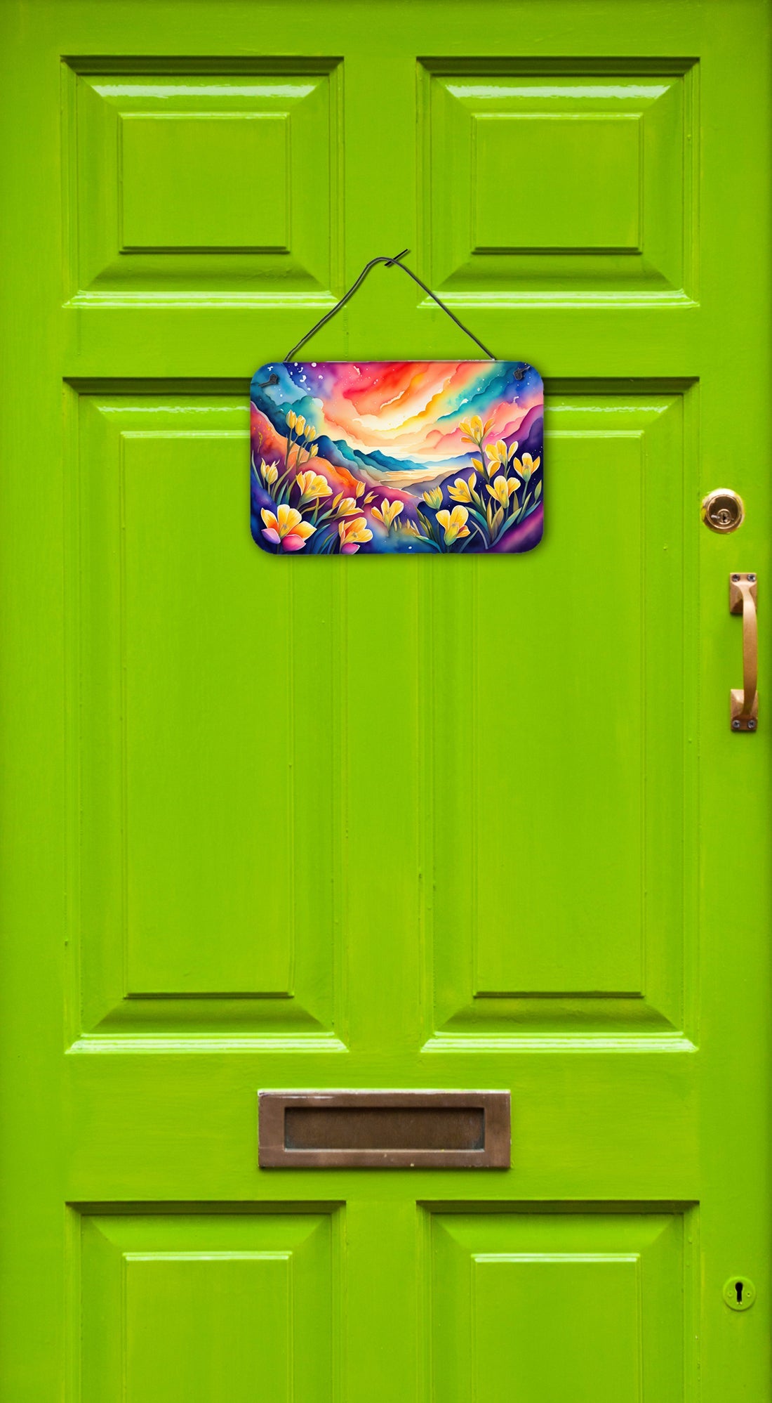 Freesia in Color Wall or Door Hanging Prints Aluminum Metal Sign Kitchen Wall Bar Bathroom Plaque Home Decor, 8HX12W, Multicolor