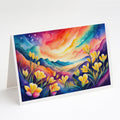 Freesia in Color Greeting Cards Pack of 8 Blank Cards with Envelopes Whimsical A7 Size 5x7