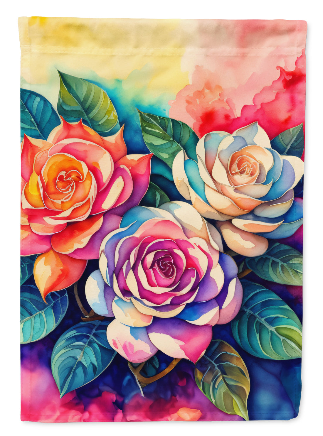 Gardenias in Color House Flag 28x40 Porch Sleeve Pole Decorative Outside Yard Banner Artwork Wall Hanging, Polyester