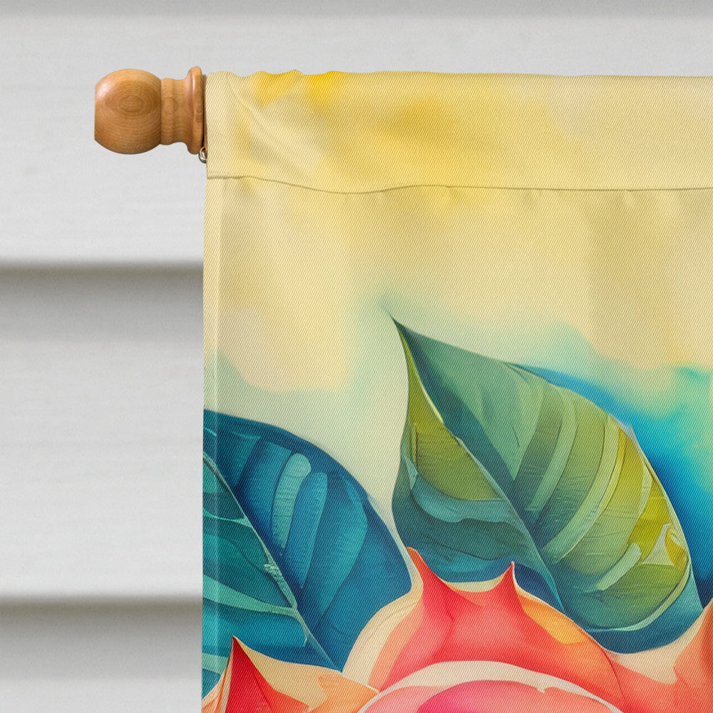 Gardenias in Color House Flag 28x40 Porch Sleeve Pole Decorative Outside Yard Banner Artwork Wall Hanging, Polyester