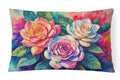 Gardenias in Color Decorative Throw Pillow 12x16 Indoor Outdoor Accent Cushion, Fabric Cover with Insert for Sofa, Bed, Porch & Living Room