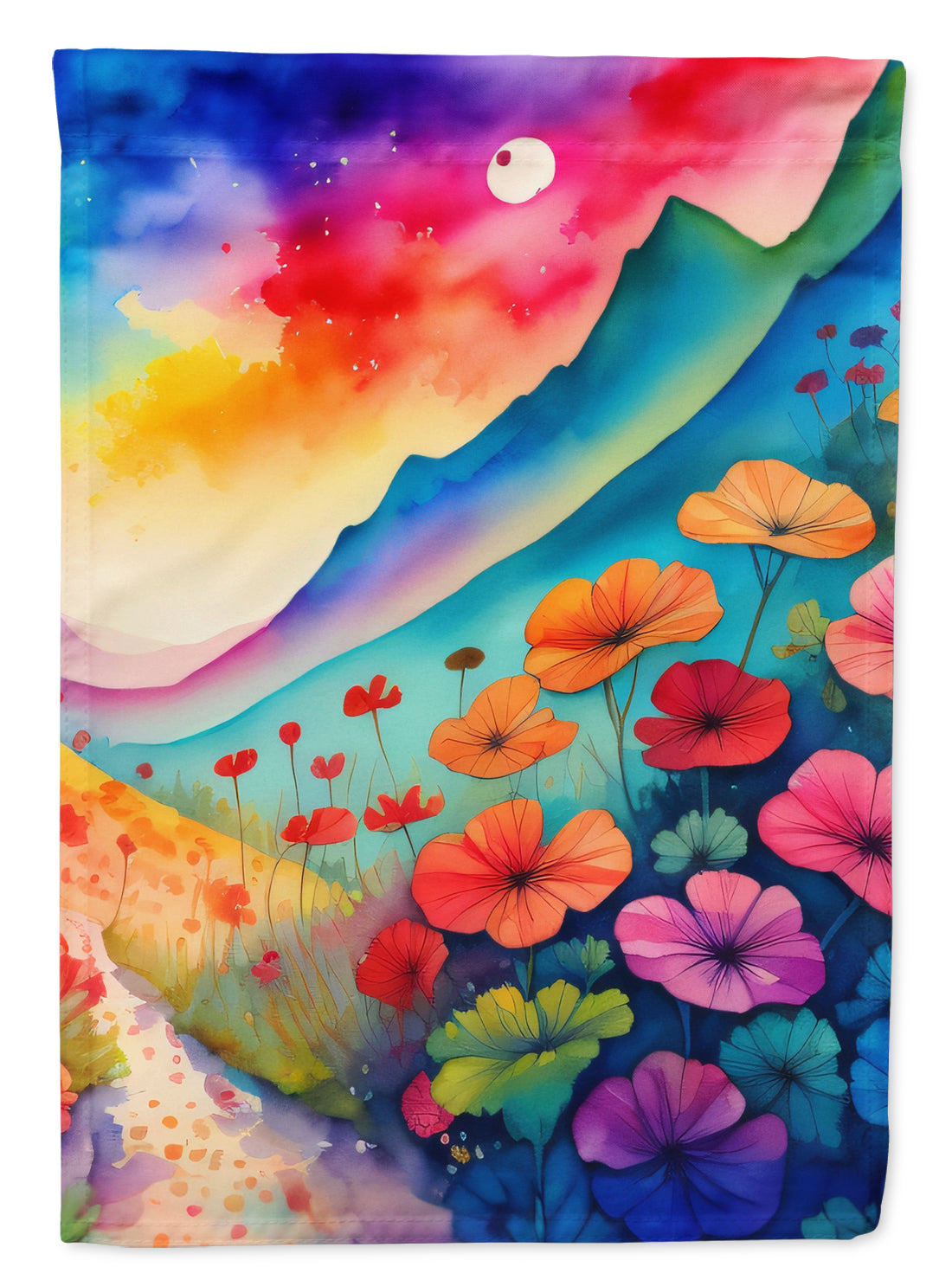 Geraniums in Color House Flag 28x40 Porch Sleeve Pole Decorative Outside Yard Banner Artwork Wall Hanging, Polyester