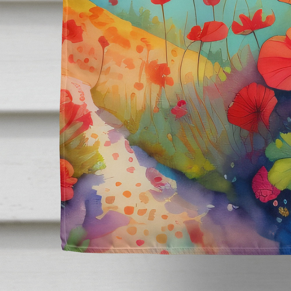 Geraniums in Color House Flag 28x40 Porch Sleeve Pole Decorative Outside Yard Banner Artwork Wall Hanging, Polyester