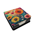 Gerbera Daisies in Color PU Leather Note Paper Holder with Artist-Designed Cover, Desk Accessory, Office Gift