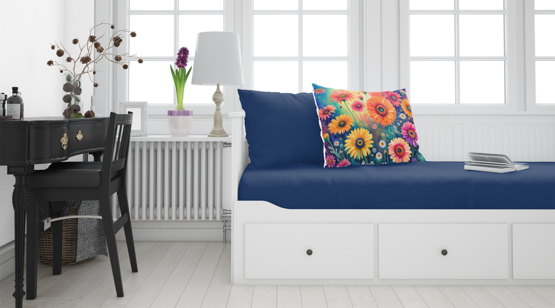 Gerbera Daisies in Color Standard Pillowcase Lightweight Super Soft Easy Care Decorative Artwork Pillowcase, Standard