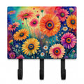 Gerbera Daisies in Color Leash or Key Holder Wall Hooks, Coat Rack Wall Mount, for Hanging Keys, Towels, Aprons, Leashes