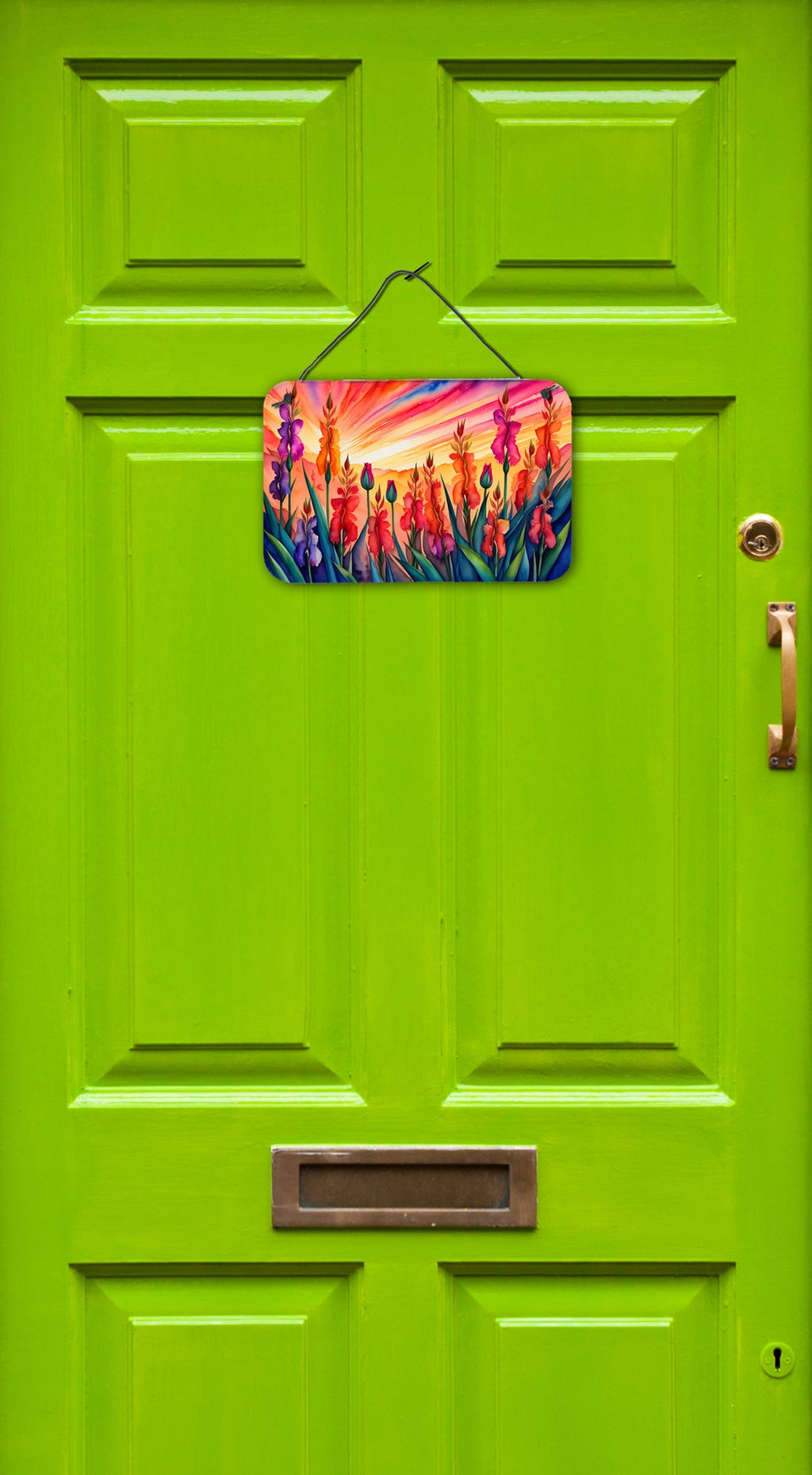 Gladiolus in Color Wall or Door Hanging Prints Aluminum Metal Sign Kitchen Wall Bar Bathroom Plaque Home Decor, 8HX12W, Multicolor