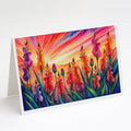 Gladiolus in Color Greeting Cards Pack of 8 Blank Cards with Envelopes Whimsical A7 Size 5x7