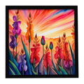 Gladiolus in Color Framed Metal Print Bathroom, Kitchen, Office, Home Decor Wall Art Ready to Hang, Square, 8X8