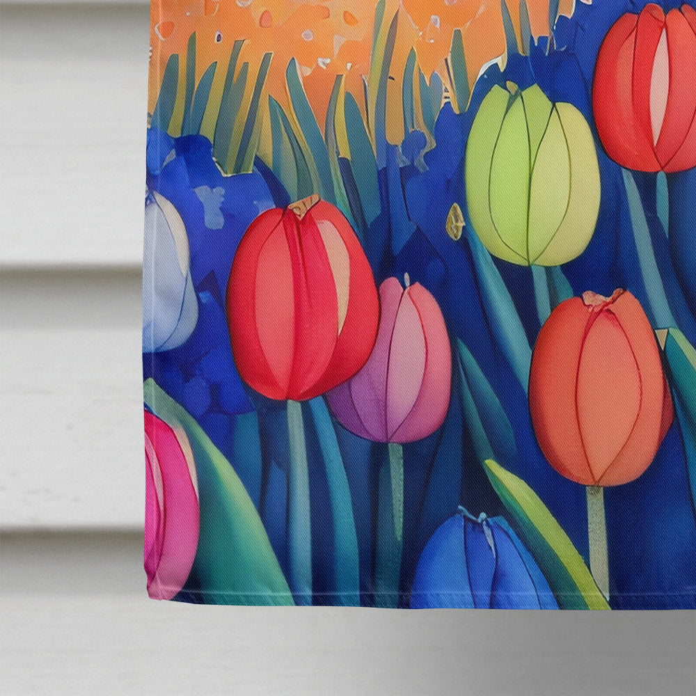 Hyacinths in Color House Flag 28x40 Porch Sleeve Pole Decorative Outside Yard Banner Artwork Wall Hanging, Polyester