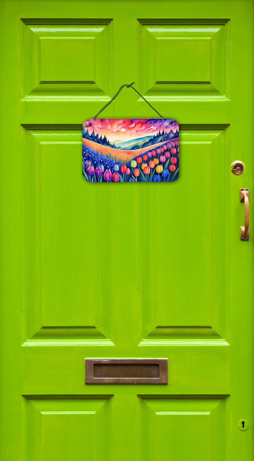 Hyacinths in Color Wall or Door Hanging Prints Aluminum Metal Sign Kitchen Wall Bar Bathroom Plaque Home Decor, 8HX12W, Multicolor