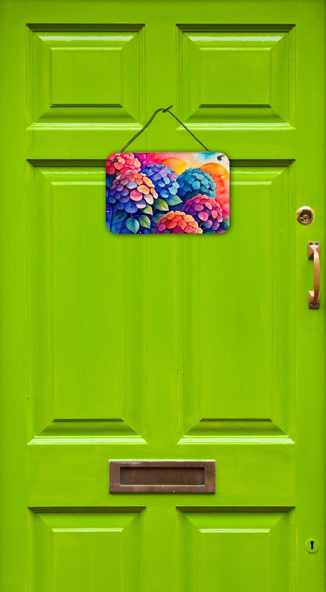 Hydrangeas in Color Wall or Door Hanging Prints Aluminum Metal Sign Kitchen Wall Bar Bathroom Plaque Home Decor, 8HX12W, Multicolor