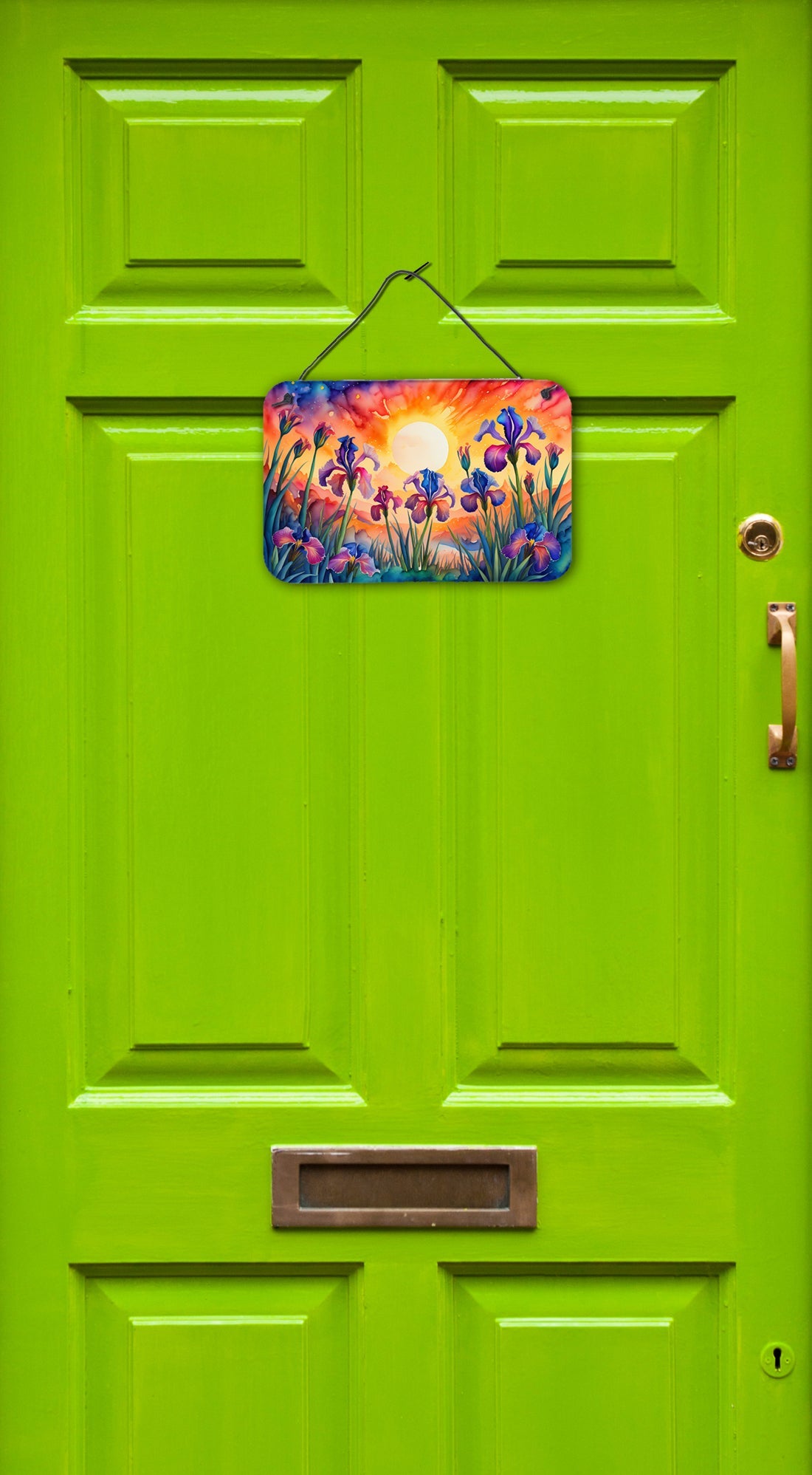Iris in Color Wall or Door Hanging Prints Aluminum Metal Sign Kitchen Wall Bar Bathroom Plaque Home Decor, 8HX12W, Multicolor