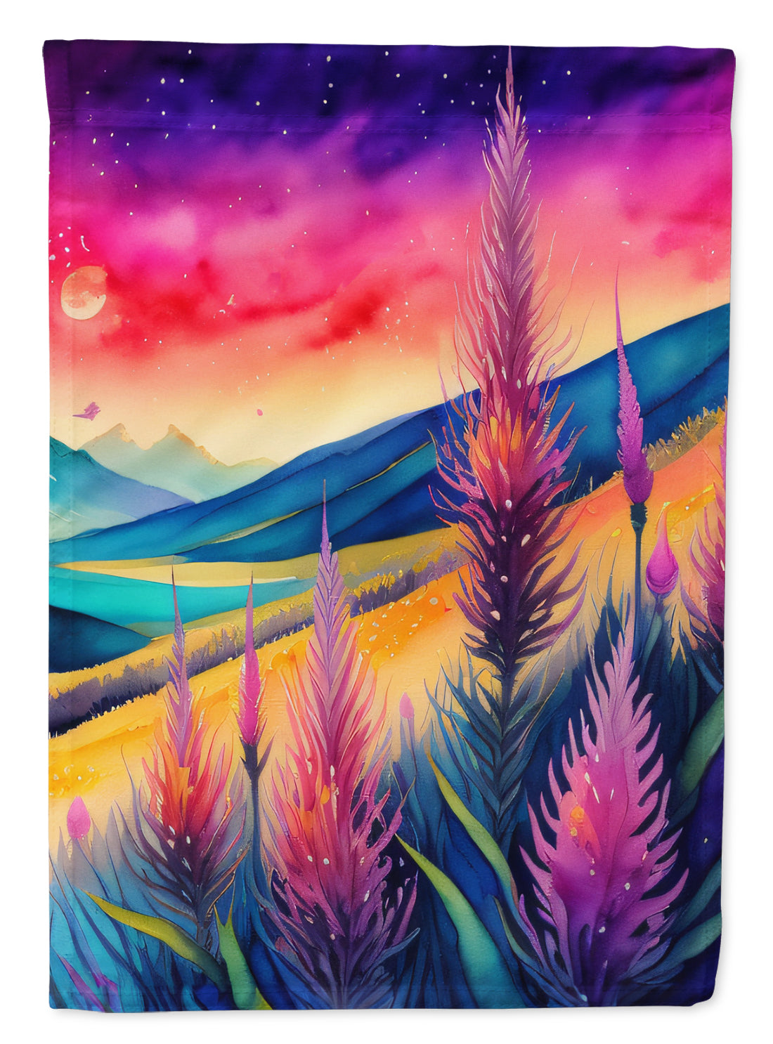 Liatris in Color House Flag 28x40 Porch Sleeve Pole Decorative Outside Yard Banner Artwork Wall Hanging, Polyester