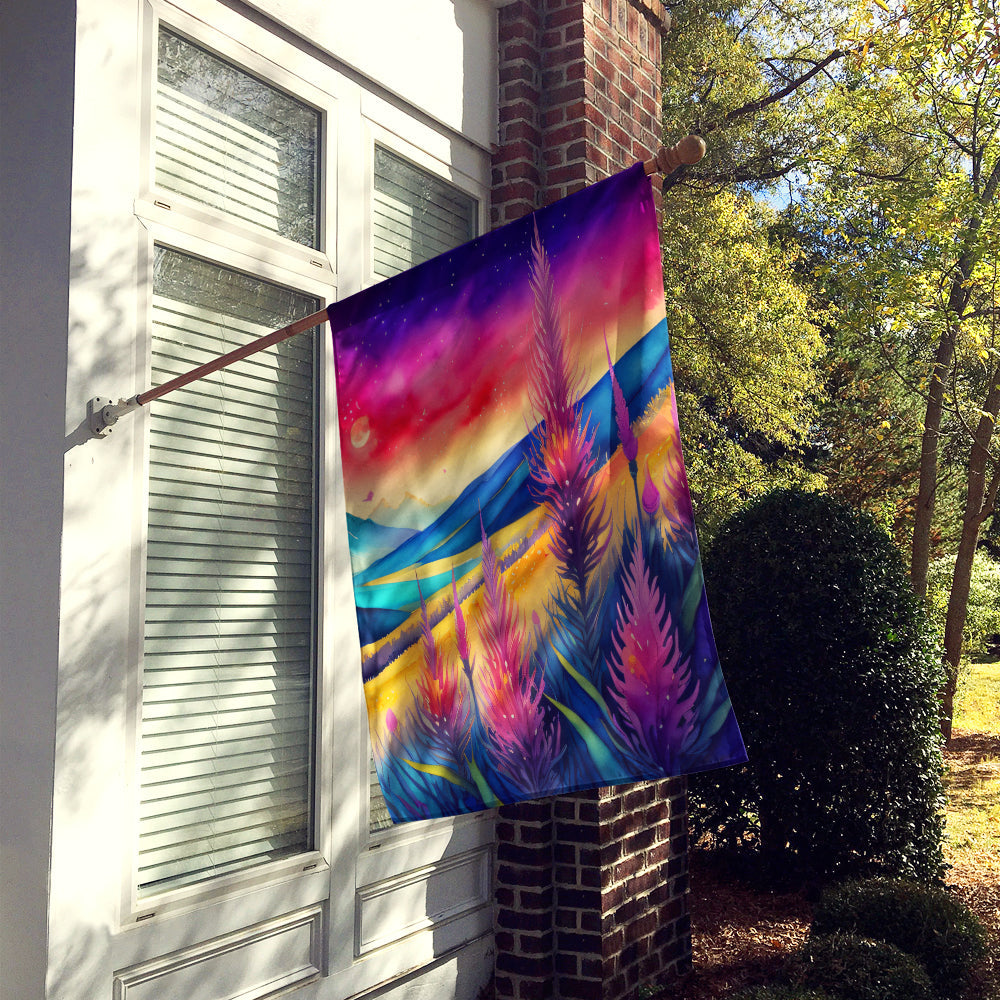 Liatris in Color House Flag 28x40 Porch Sleeve Pole Decorative Outside Yard Banner Artwork Wall Hanging, Polyester