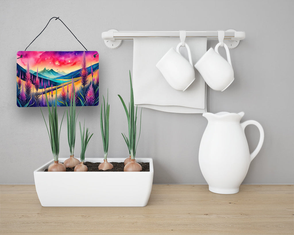 Liatris in Color Wall or Door Hanging Prints Aluminum Metal Sign Kitchen Wall Bar Bathroom Plaque Home Decor, 8HX12W, Multicolor