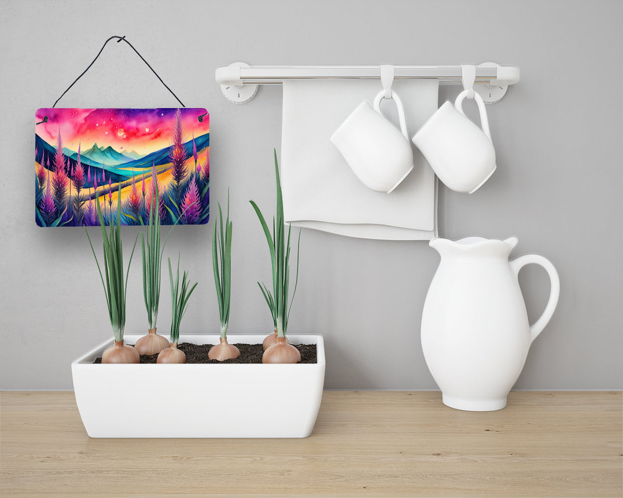 Liatris in Color Wall or Door Hanging Prints Aluminum Metal Sign Kitchen Wall Bar Bathroom Plaque Home Decor, 8HX12W, Multicolor