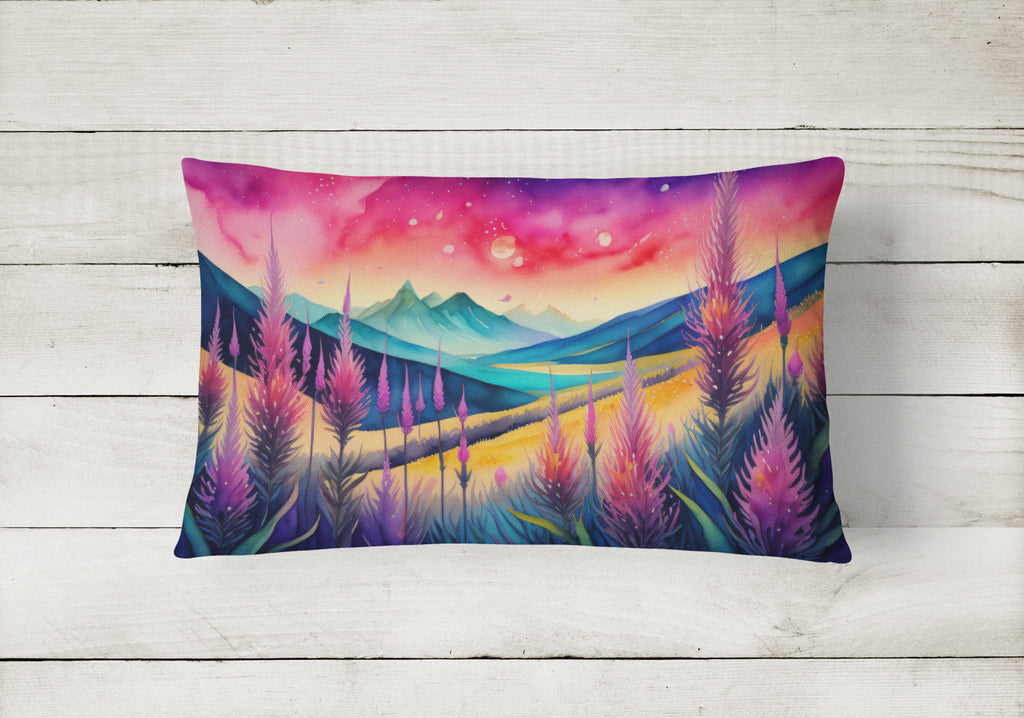 Liatris in Color Decorative Throw Pillow 12x16 Indoor Outdoor Accent Cushion, Fabric Cover with Insert for Sofa, Bed, Porch & Living Room