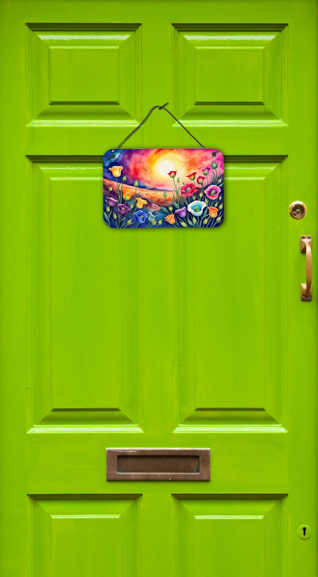 Lisianthus in Color Wall or Door Hanging Prints Aluminum Metal Sign Kitchen Wall Bar Bathroom Plaque Home Decor, 8HX12W, Multicolor
