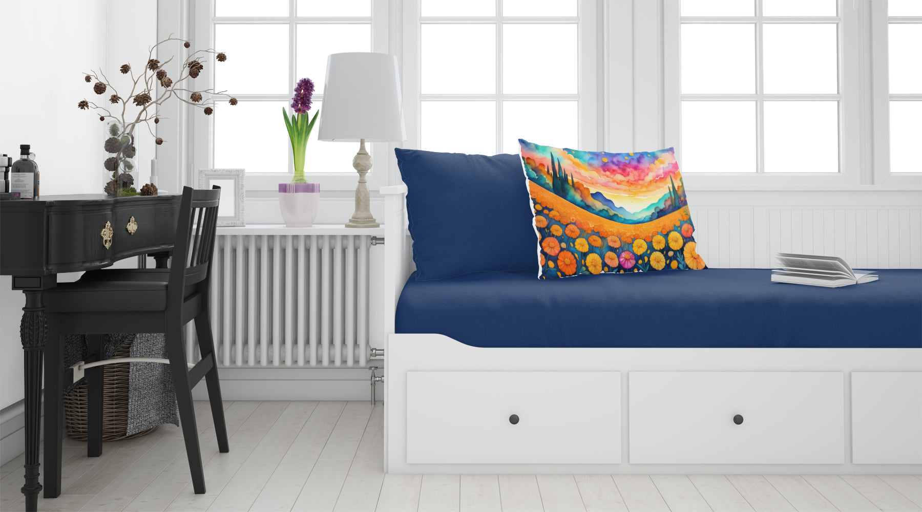 Marigolds in Color Standard Pillowcase Lightweight Super Soft Easy Care Decorative Artwork Pillowcase, Standard