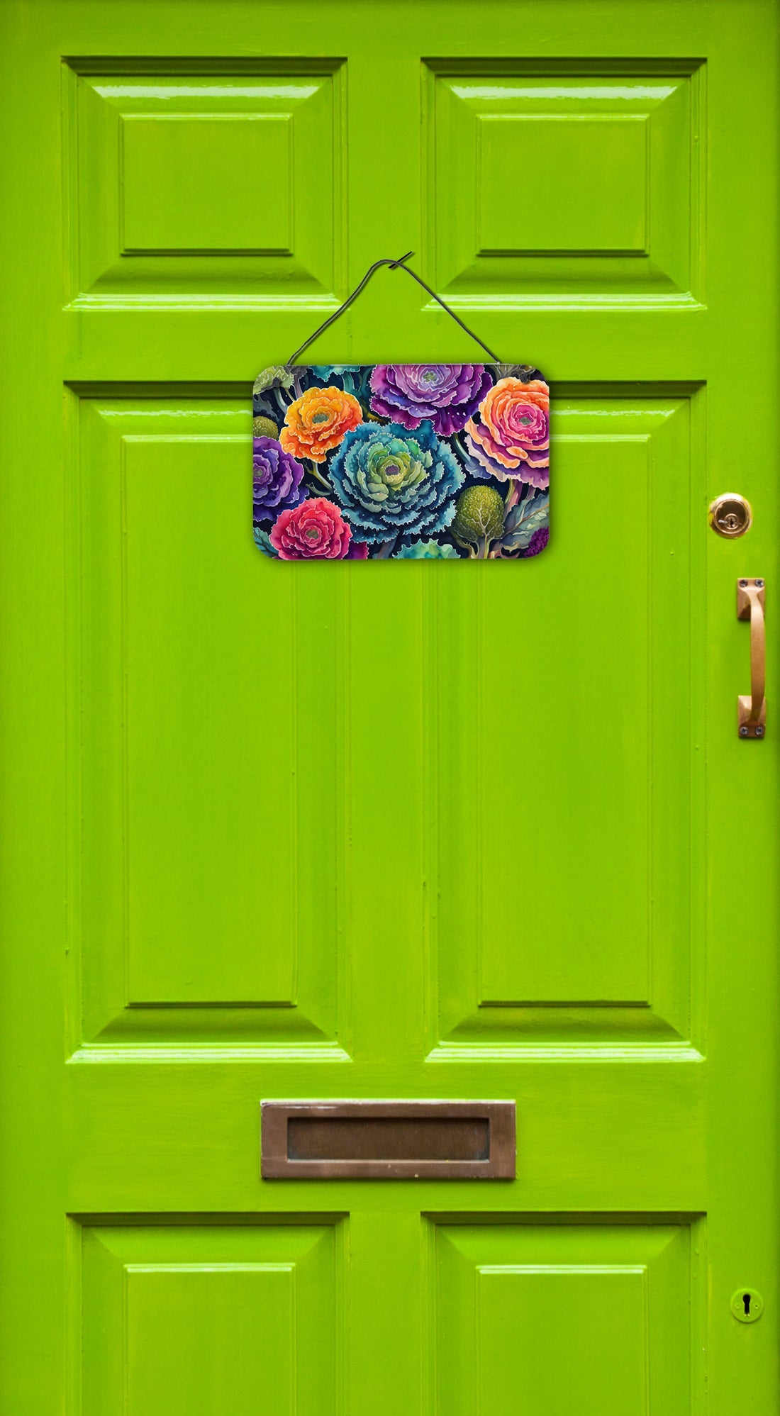 Ornamental Kale in Color Wall or Door Hanging Prints Aluminum Metal Sign Kitchen Wall Bar Bathroom Plaque Home Decor, 8HX12W, Multicolor