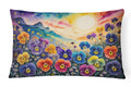 Pansies in Color Decorative Throw Pillow 12x16 Indoor Outdoor Accent Cushion, Fabric Cover with Insert for Sofa, Bed, Porch & Living Room