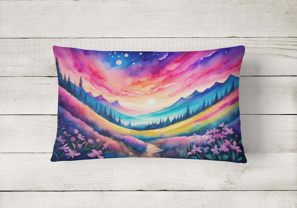 Phlox in Color Decorative Throw Pillow 12x16 Indoor Outdoor Accent Cushion, Fabric Cover with Insert for Sofa, Bed, Porch & Living Room