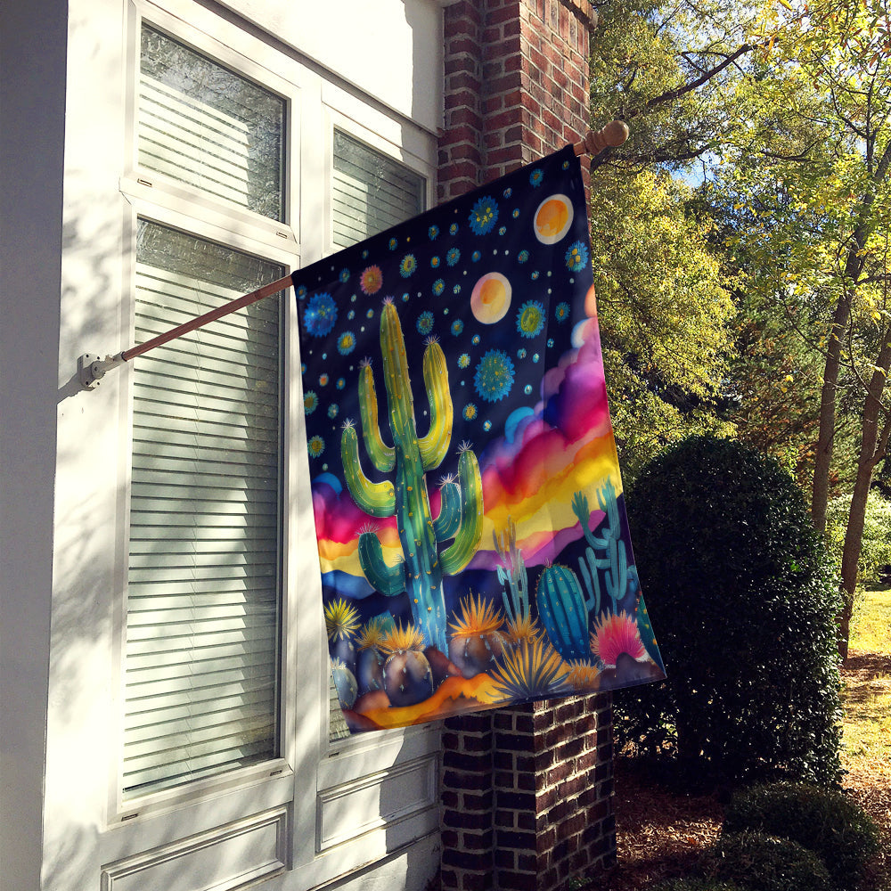 Queen of the Night Cactus in Color House Flag 28x40 Porch Sleeve Pole Decorative Outside Yard Banner Artwork Wall Hanging, Polyester